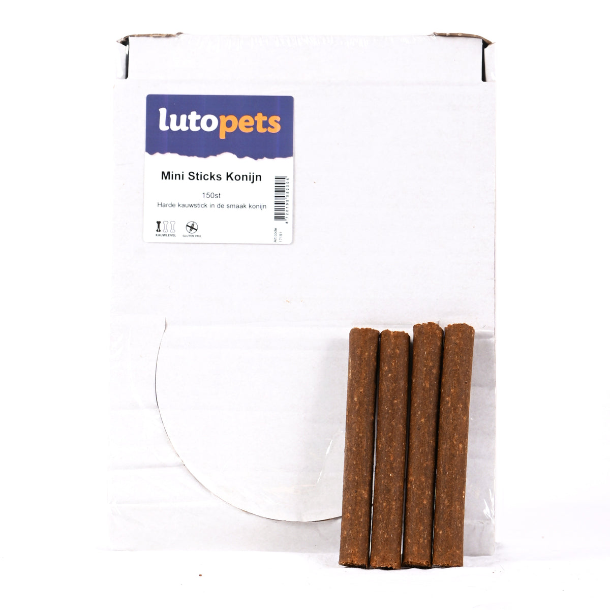 Lutopets Mini sticks konijn 150 stuks – graanvrije hondensnack