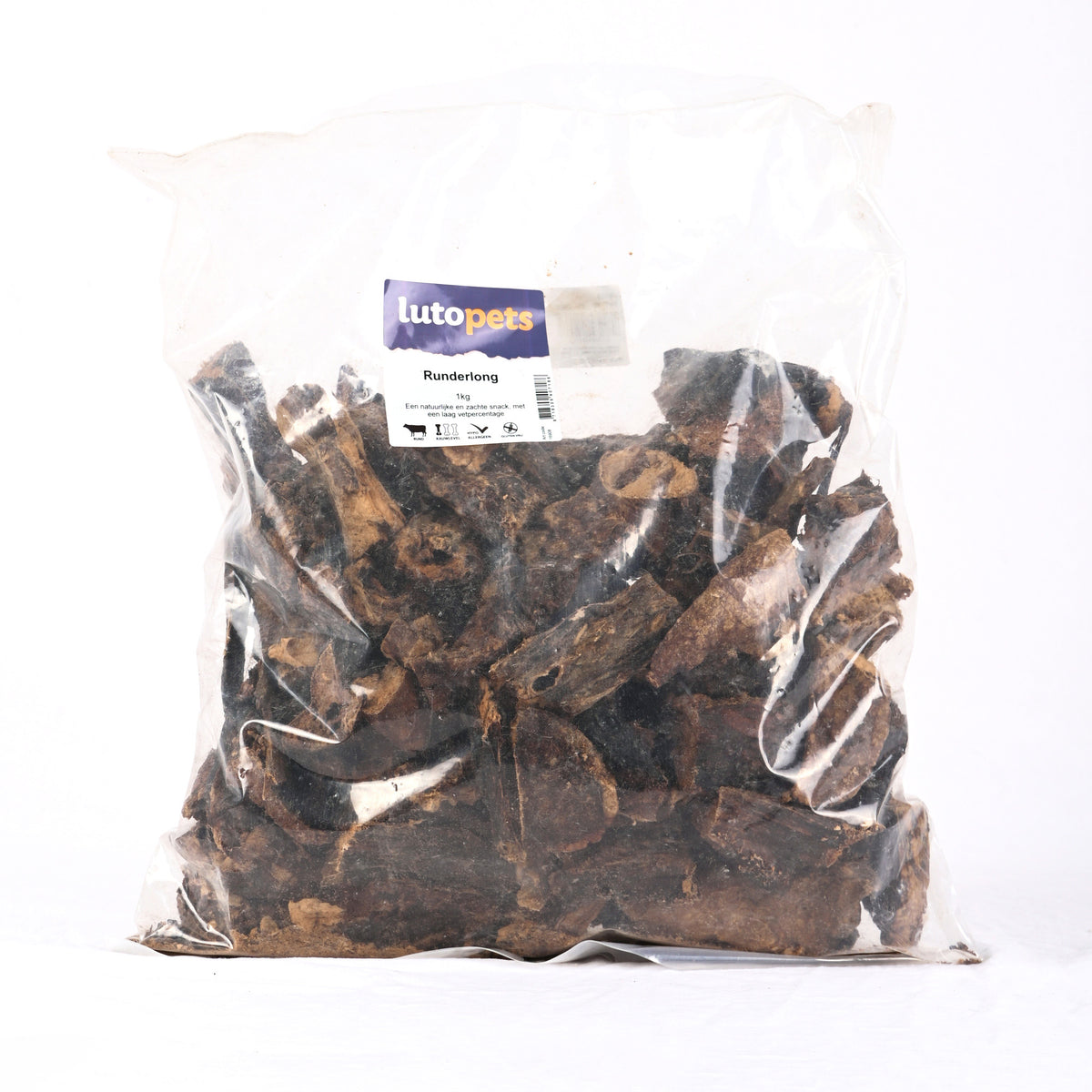 Lutopets Runderlong 1 kg – kauwsnack voor honden