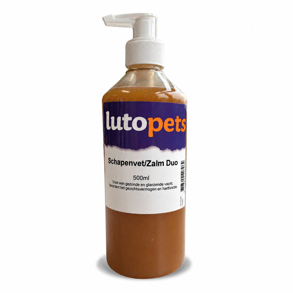 Fles Lutopets Schapenvet en Zalm Duo 500 ml met doseerpomp