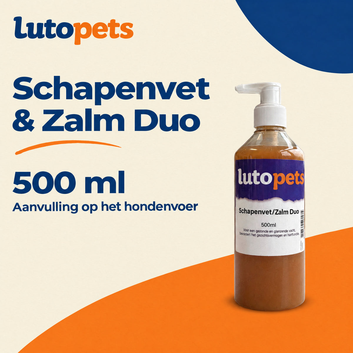 Lutopets Schapenvet en Zalm Duo 500 ml, aanvulling op het hondenvoer