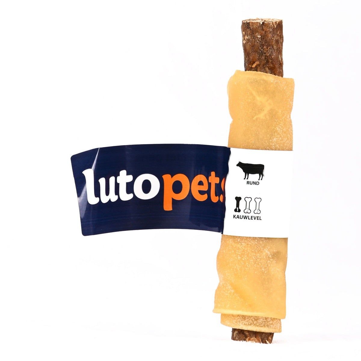 Lutopets Stick in rawhide met pens 17 cm – zachte kauwstaaf