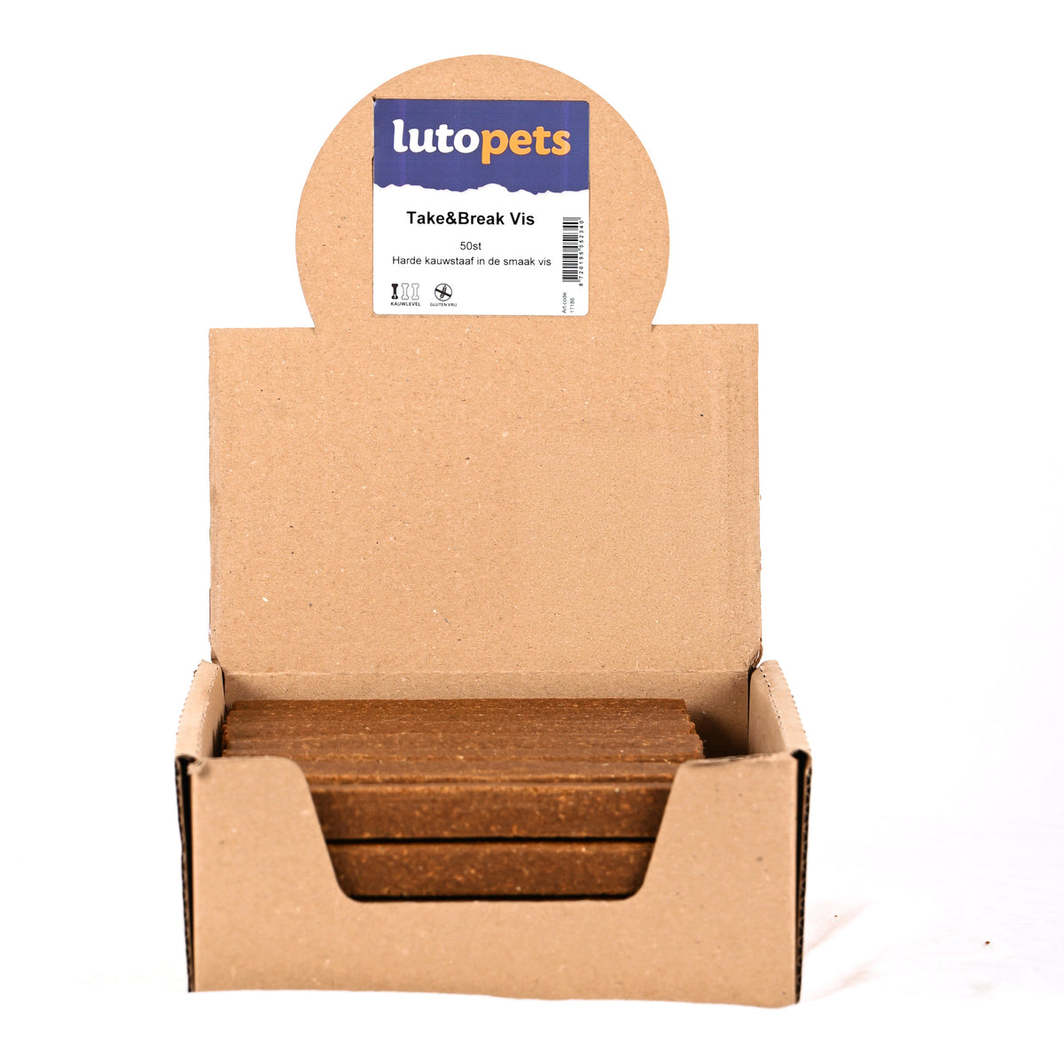 Lutopets Take & break vis 50 stuks – trainingssnacks voor honden