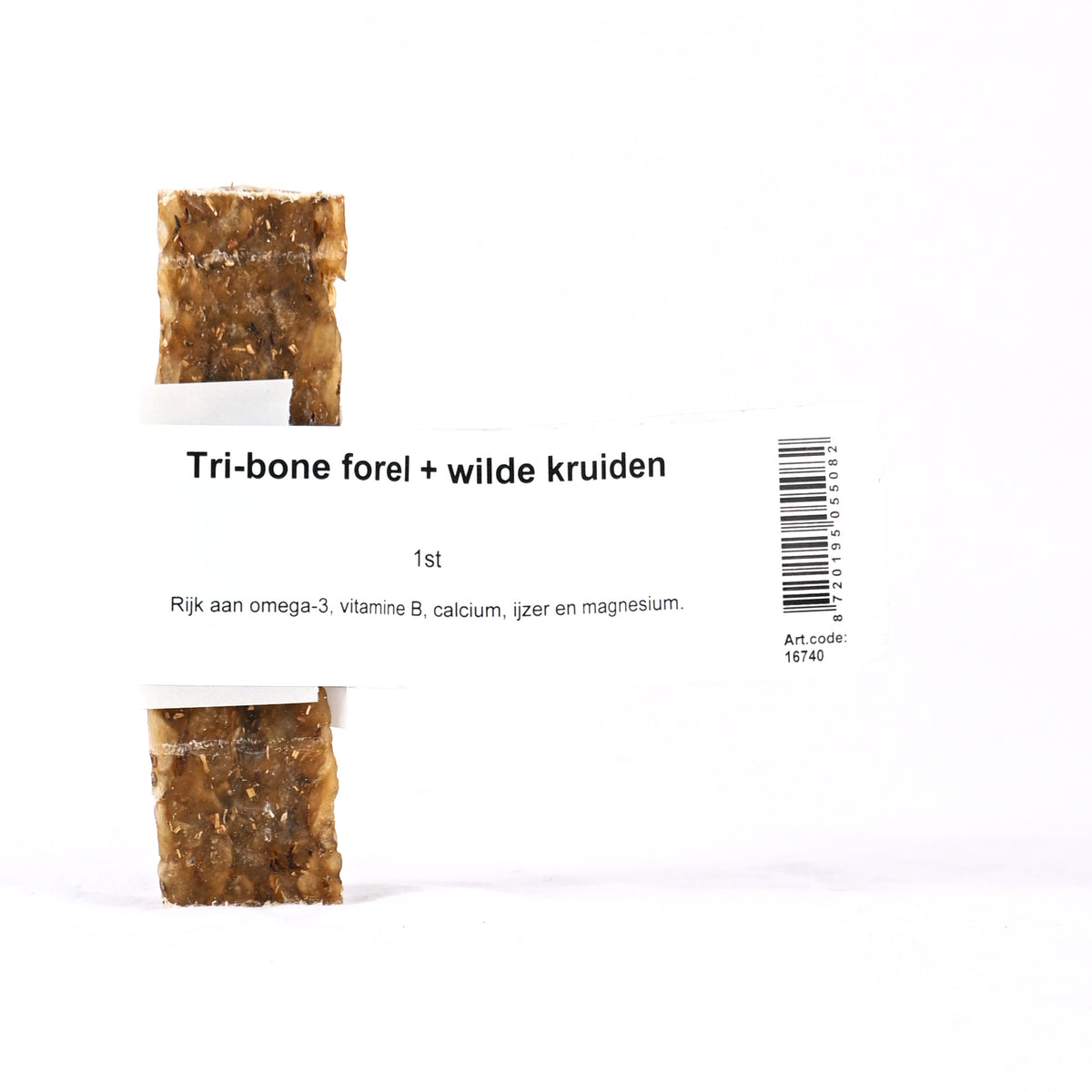 Lutopets Tri-bone forel + wilde kruiden 12 cm – kauwbotje, 4% forel