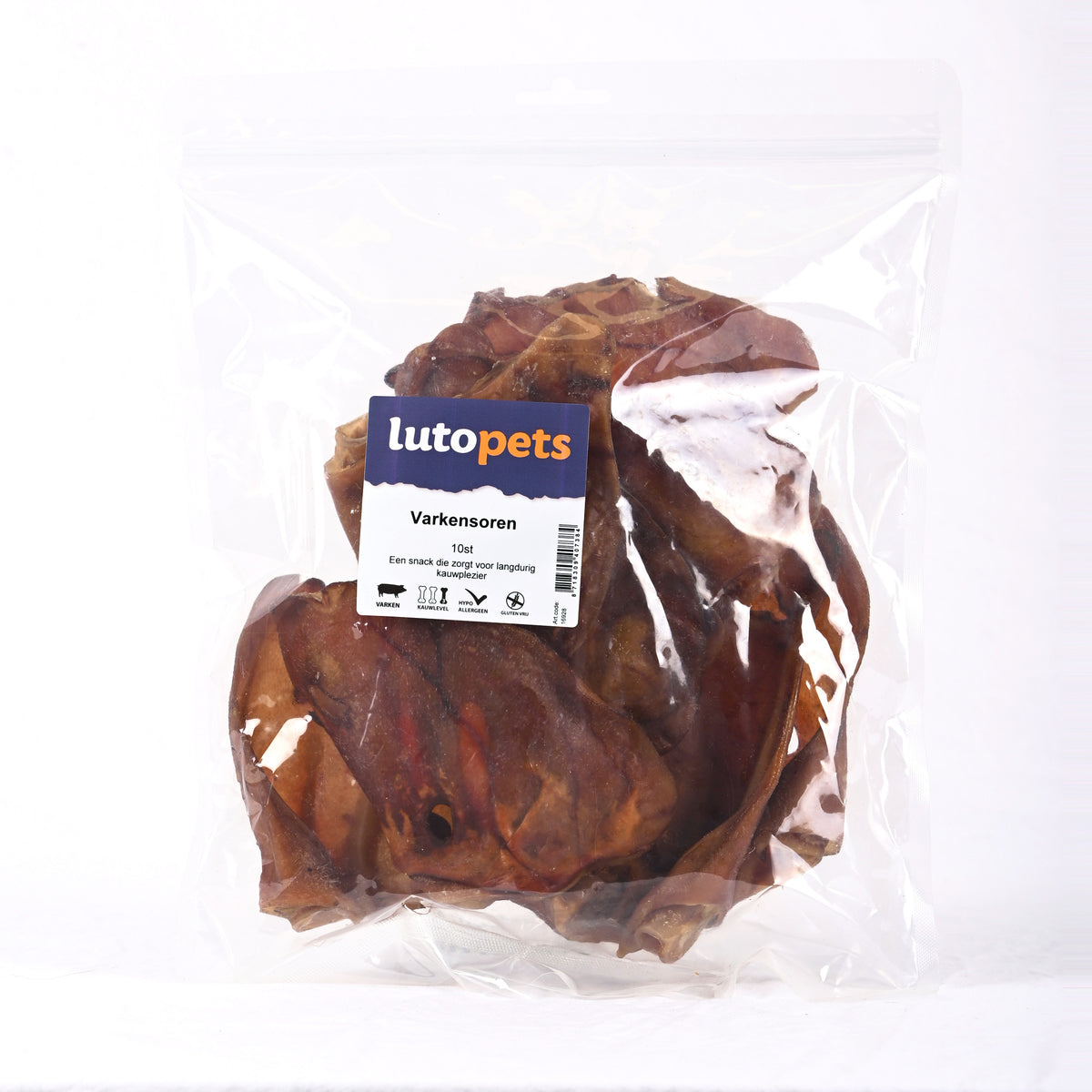Lutopets Varkensoren 10 stuks – gedroogde kauwsnack voor honden
