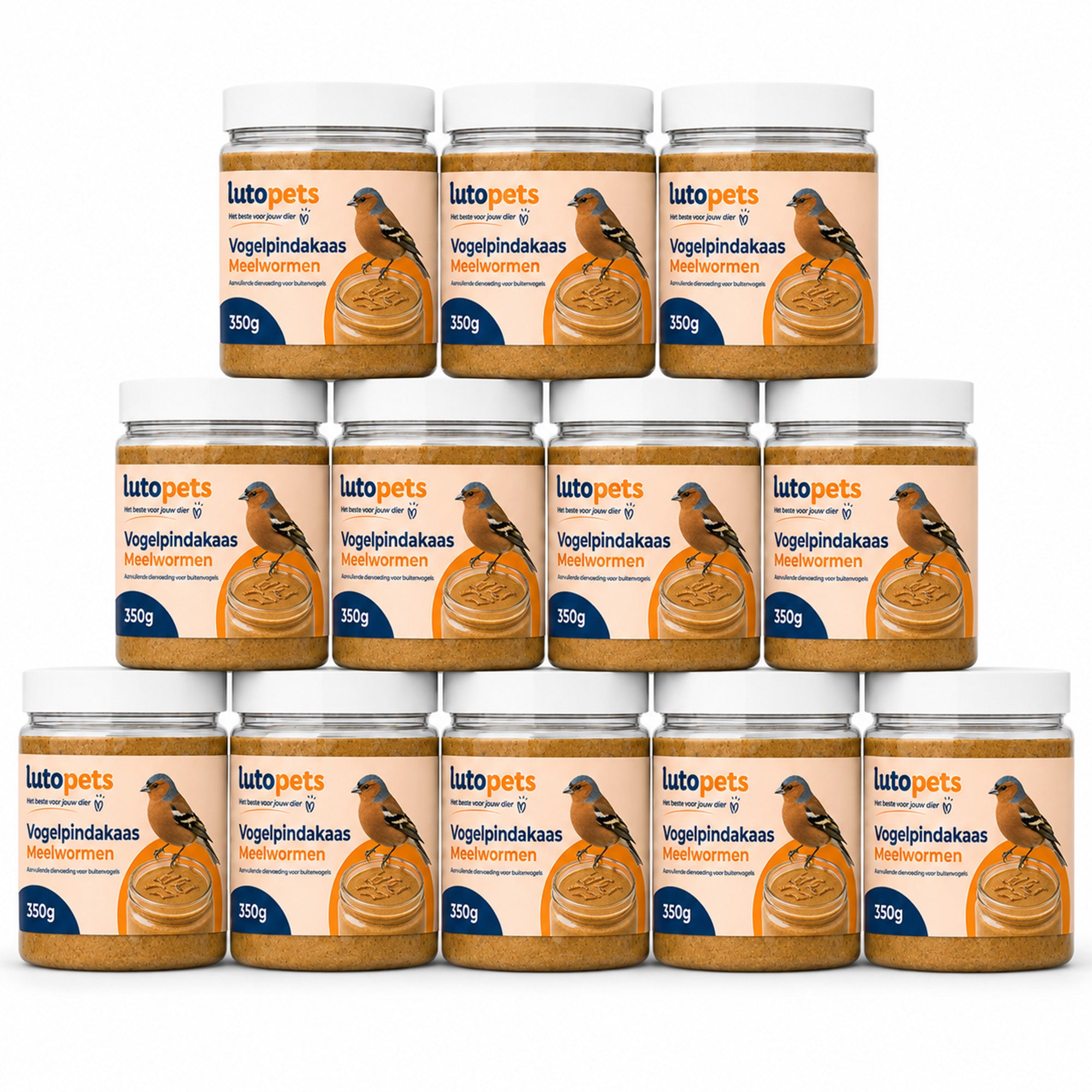 Lutopets Vogelpindakaas Meelwormen | Pindakaas voor Vogels | 350 g