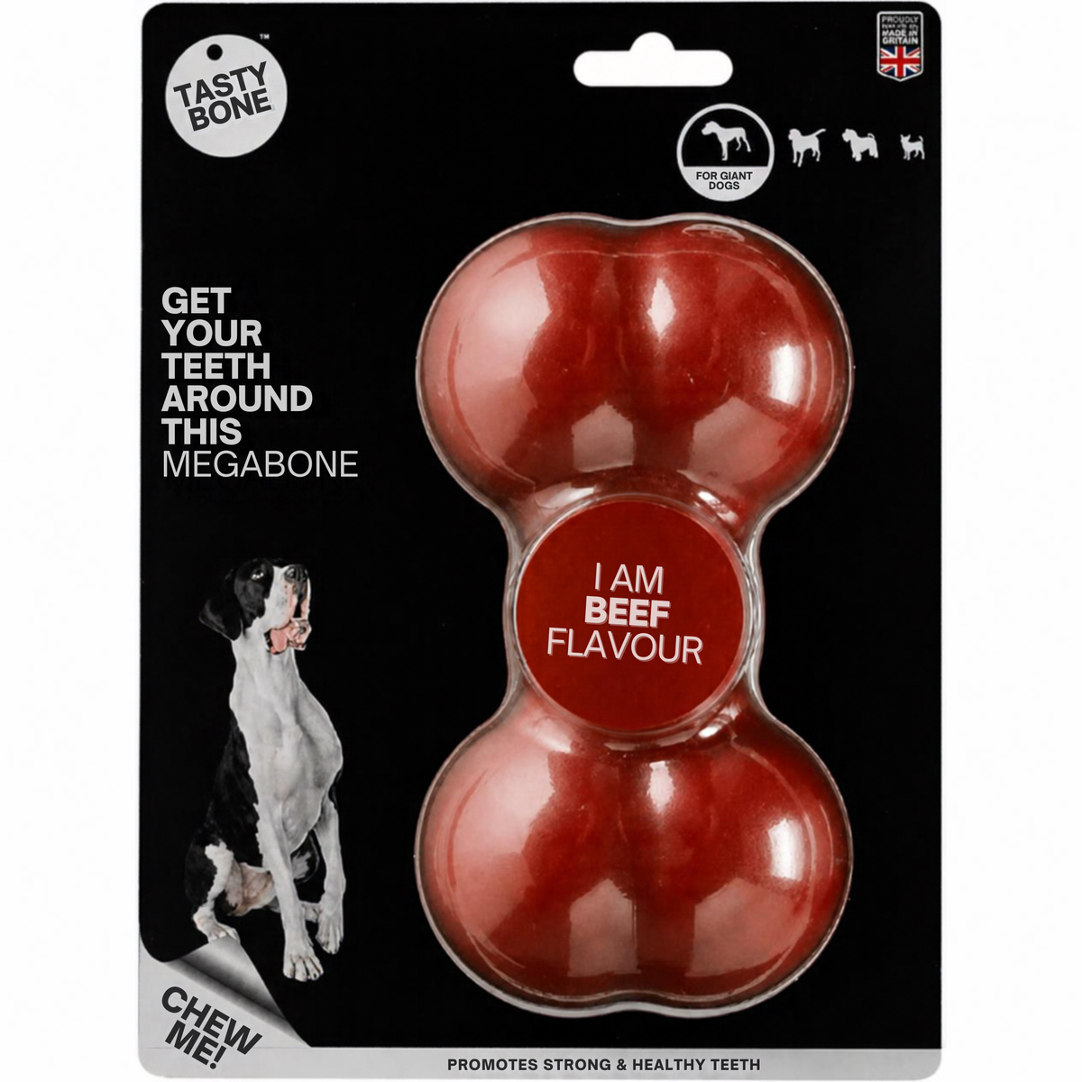 Tasty Bone Beef | Nylon Kauwbot voor Honden | Toy, Small, Large of Mega