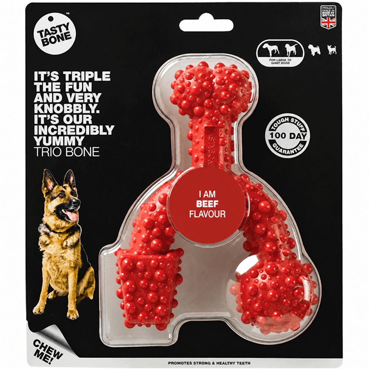 Tasty Bone Trio Bone Beef | Nylon Kauwbot voor Honden | Toy, Small of Large