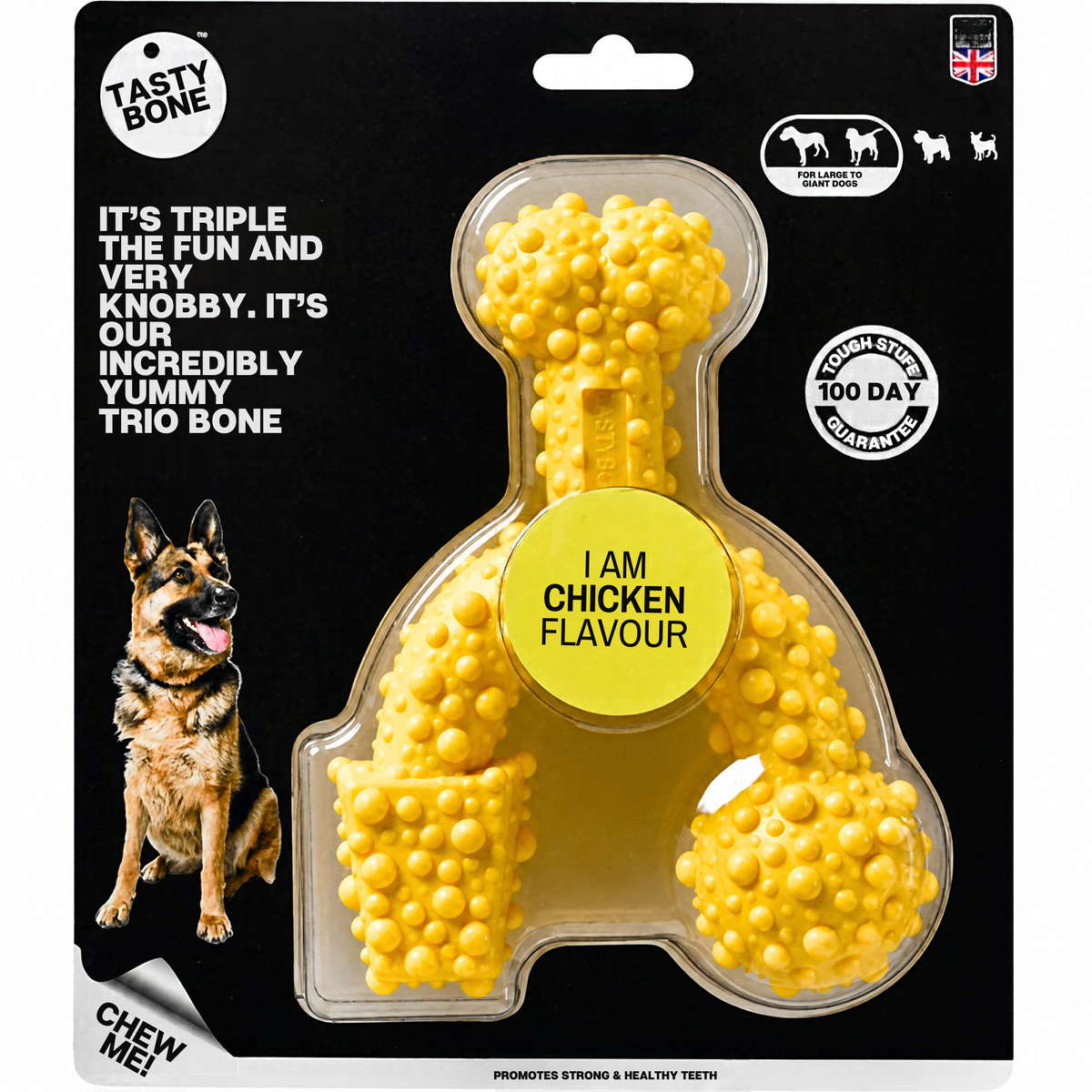 Tasty Bone Trio Bone Chicken | Nylon Kauwbot voor Honden | Toy, Small of Large