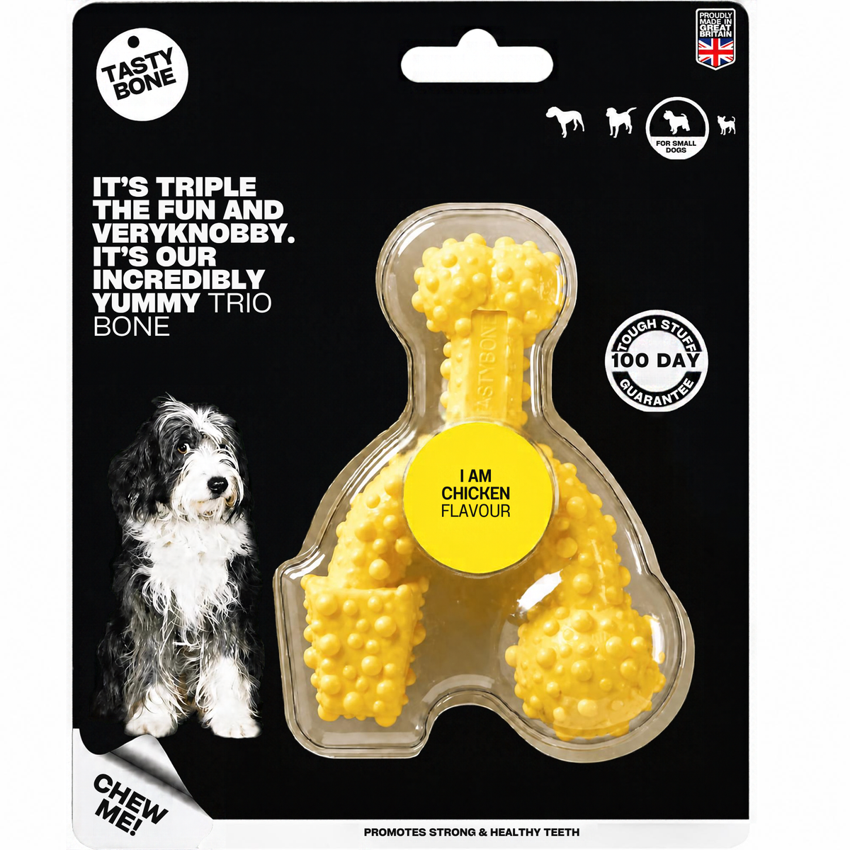Tasty Bone Trio Bone Chicken | Nylon Kauwbot voor Honden | Toy, Small of Large