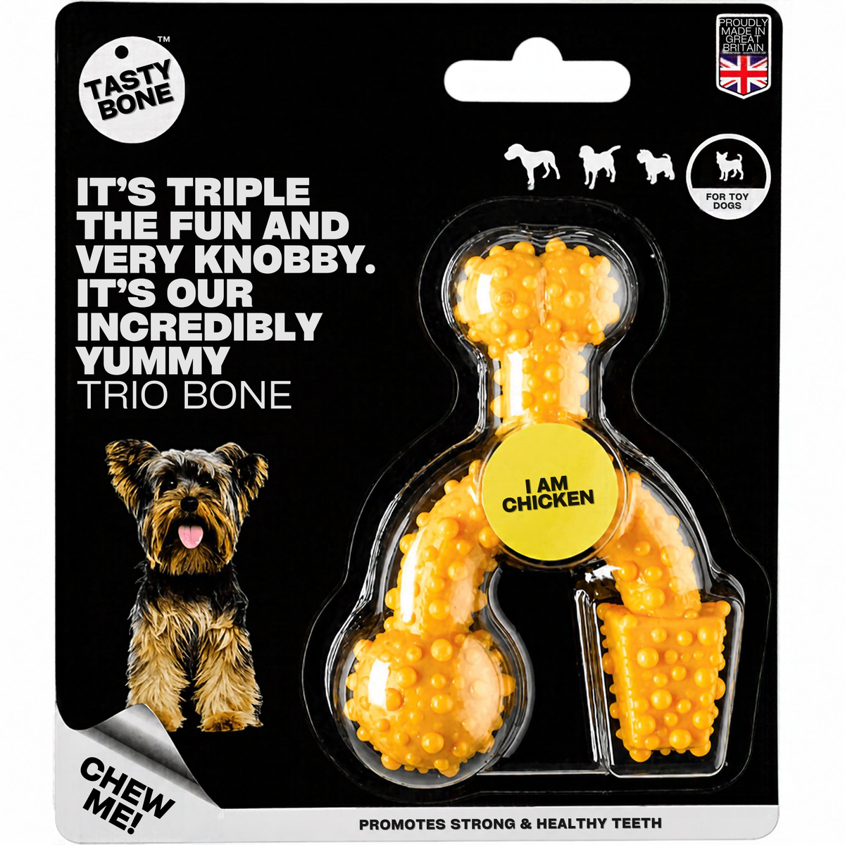 Tasty Bone Trio Bone Chicken | Nylon Kauwbot voor Honden | Toy, Small of Large