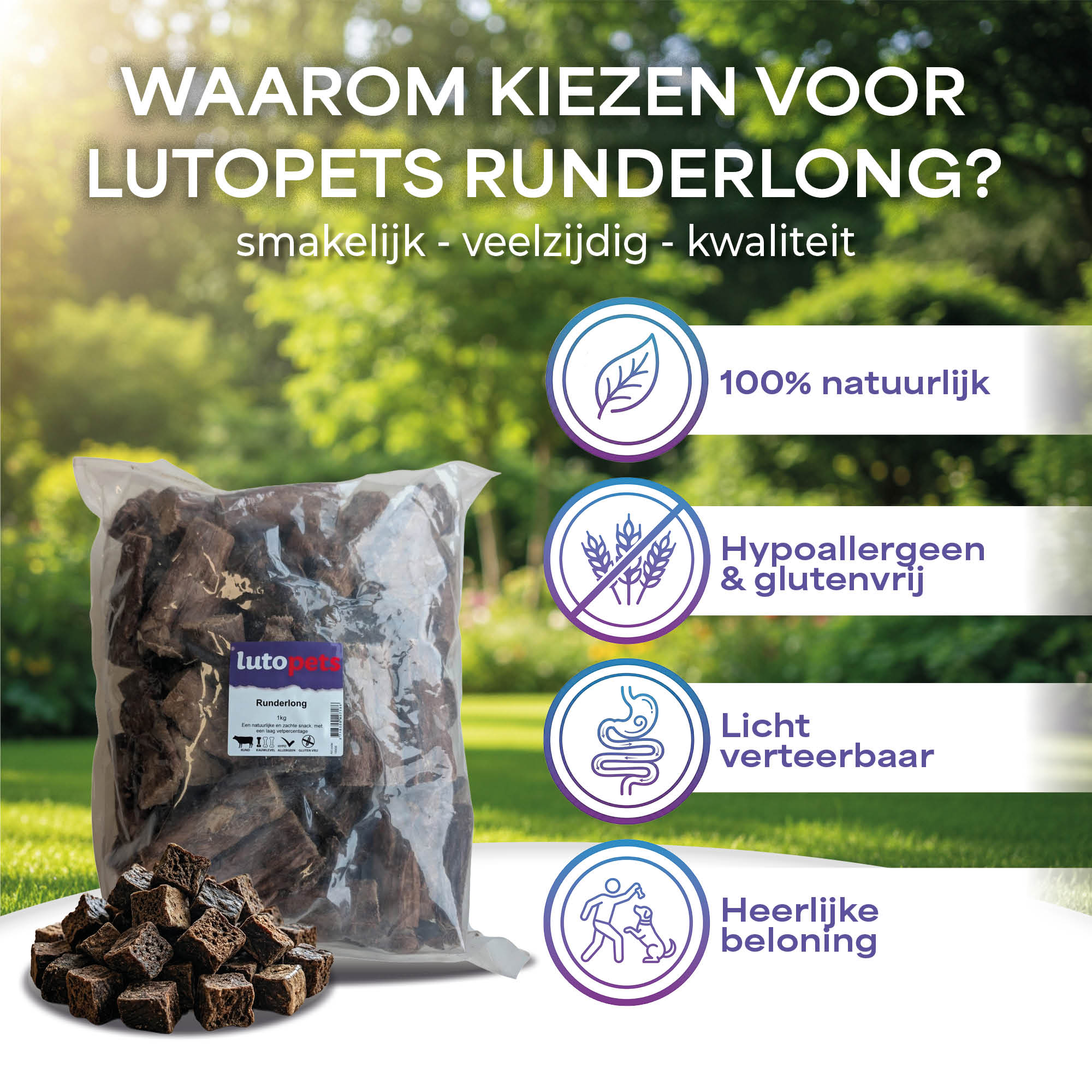 Lutopets Runderlong | 1 kg