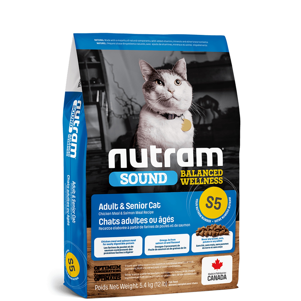 Zak Nutram S5 Sound Adult & Senior kattenvoer, 5,4 kg #Inhoud_5,4 kg