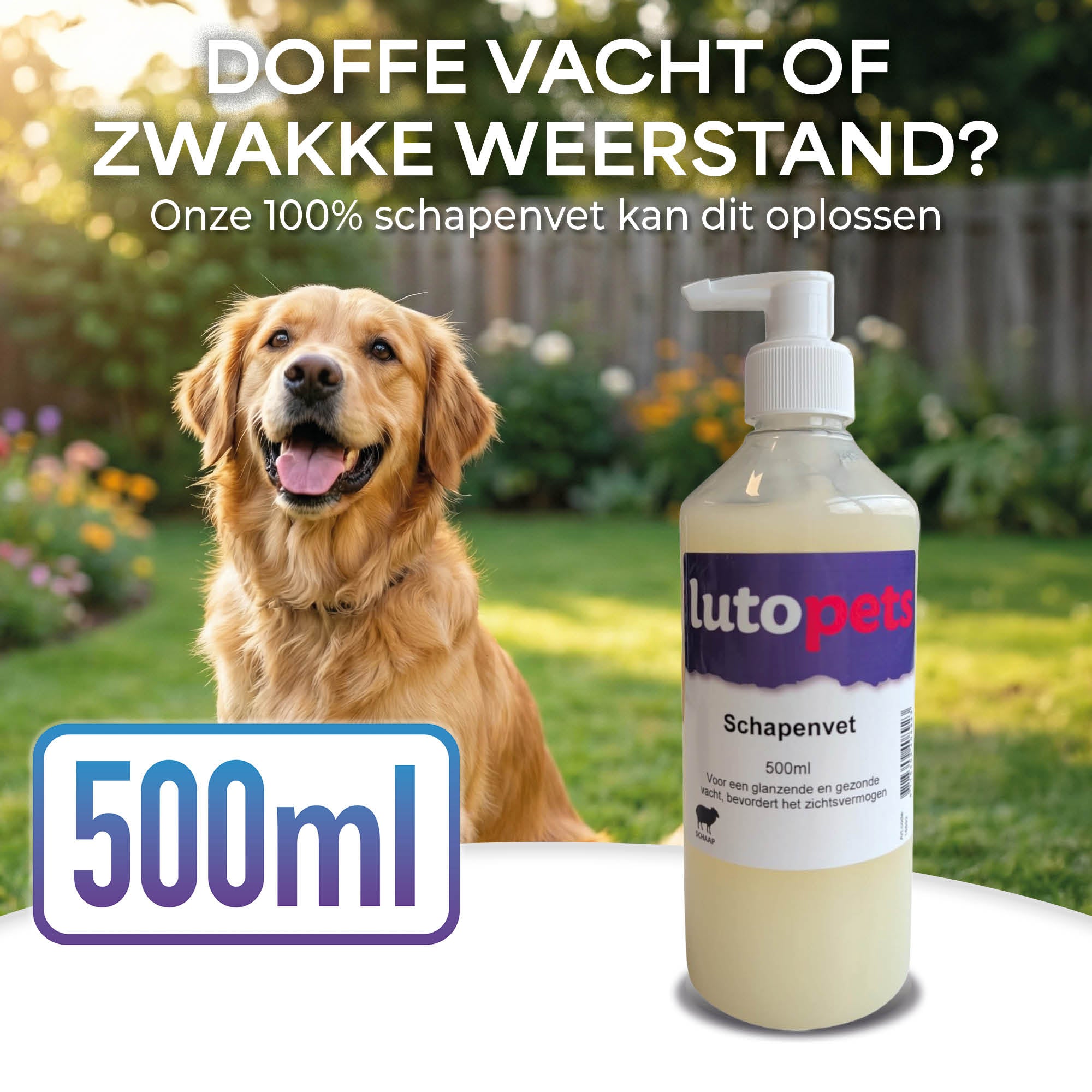LutoPets Schapenvet 500 ml met vitamine A & D