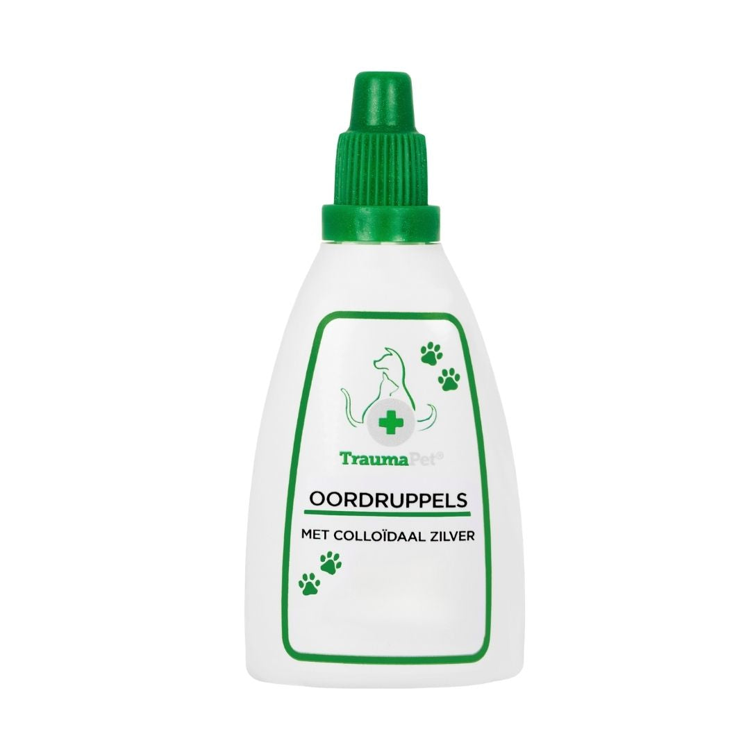 TraumaPet Oordruppels voor hond en kat, flesje van 50 ml met colloïdaal zilver
