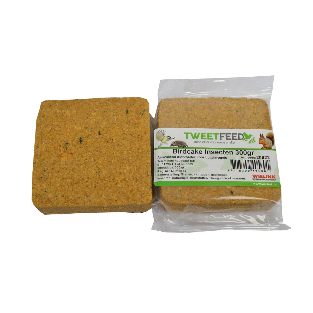 Tweetfeed Birdcake Insecten, vetblok van 300 gram met insecten voor tuinvogels