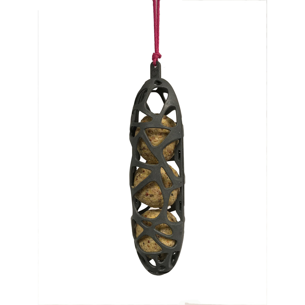 Singing Friend Mezenbolhouder Sam, vetbolhouder van 6 x 6 x 23 cm van gerecycled materiaal met ophangtouw voor mezenbollen, voor tuinvogels