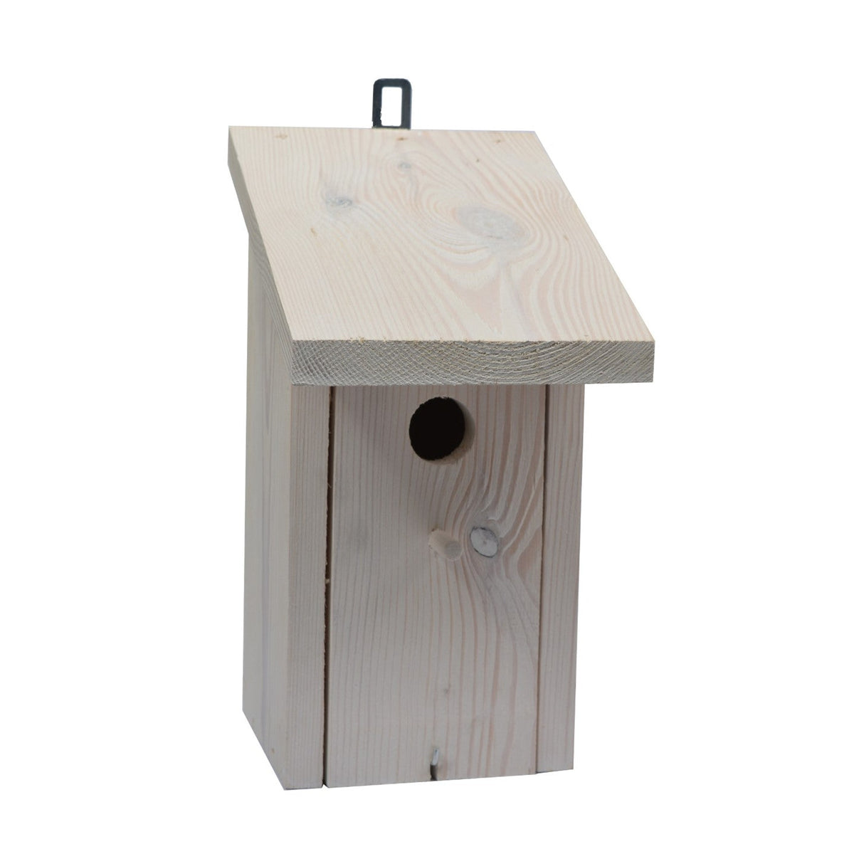 Tweetfeed Nestkast Gea wit, witte houten nestkast van 14 x 18 x 27 cm met invliegopening van 25 mm voor kleine mezen
