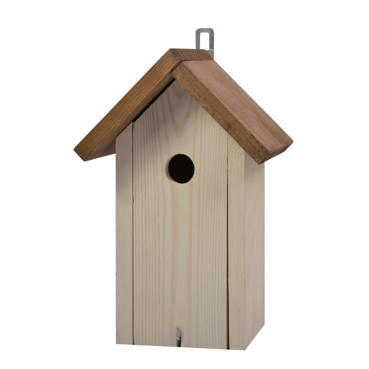 Tweetfeed Nestkast Hanna, houten nestkastje in white wash van 15 x 18 x 27 cm met invliegopening van 25 mm voor pimpelmezen