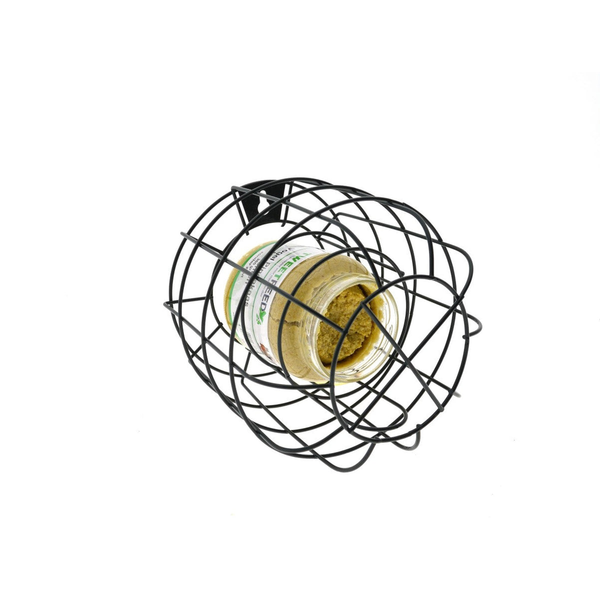 Esschert Design Pindakaashouder met Beschermkap, pindakaaspot houder van 15 cm doorsnee en 15 cm hoog voor vogelpindakaas, voor tuinvogels