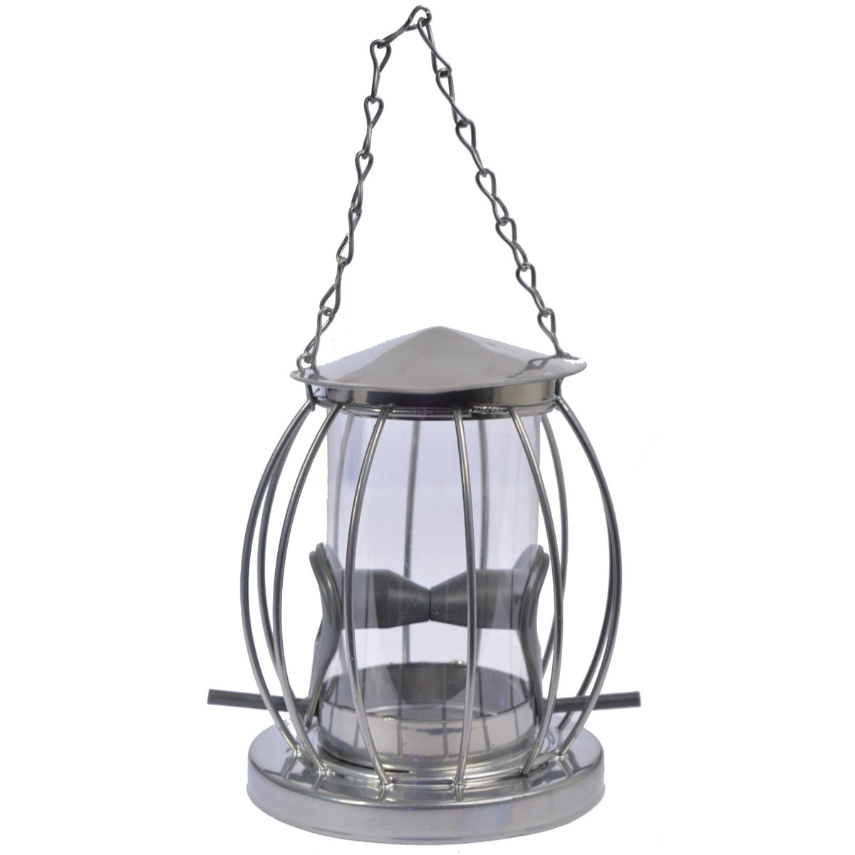Tweetfeed Zaadfeeder Lantaarn Metaal, metalen voedersilo van 11 x 13 cm met raster en ketting voor zaad voor tuinvogels