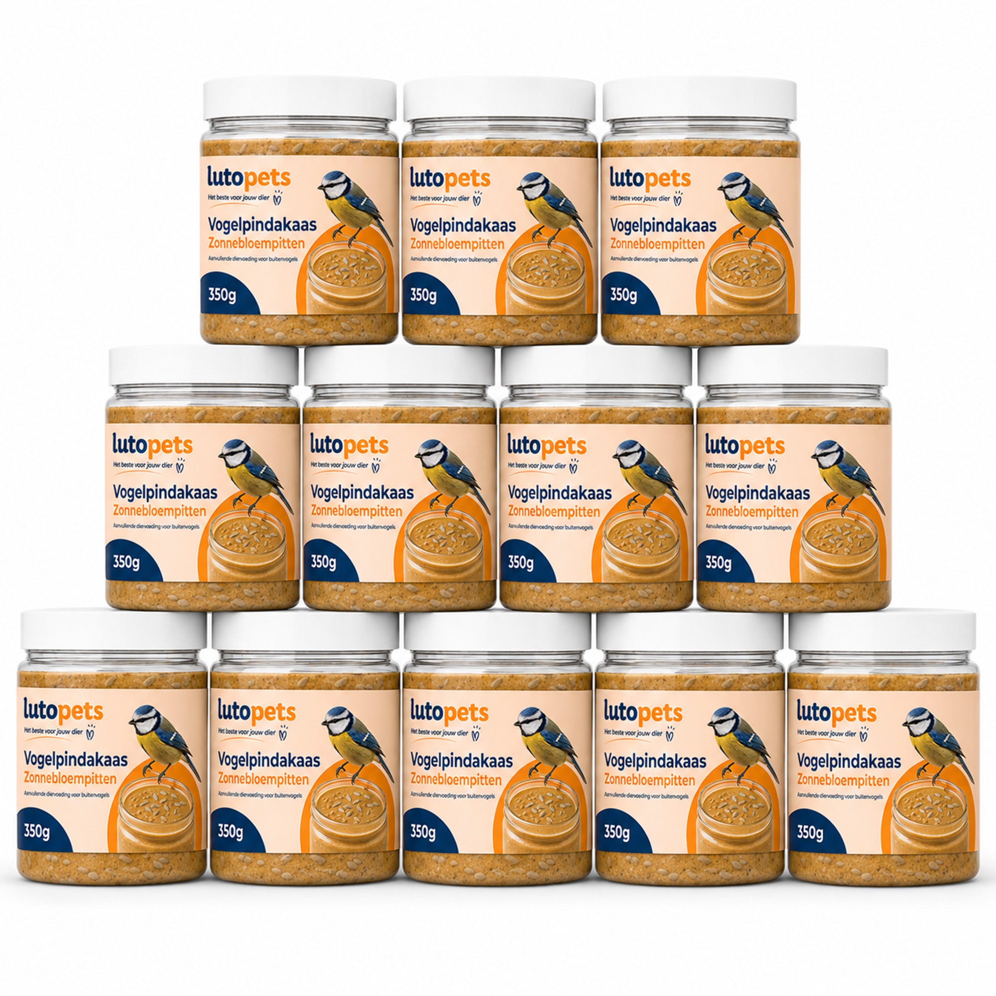 Lutopets Vogelpindakaas Zonnebloempitten | Voor Tuinvogels | 350 g