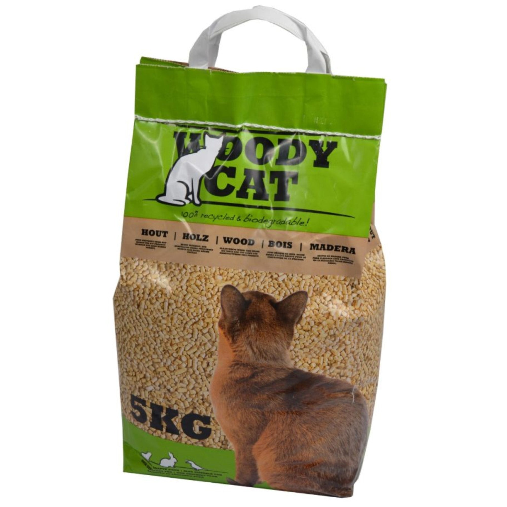 Woody Cat Houtkorrel Kattenbakvulling | 5 kg of 25 liter