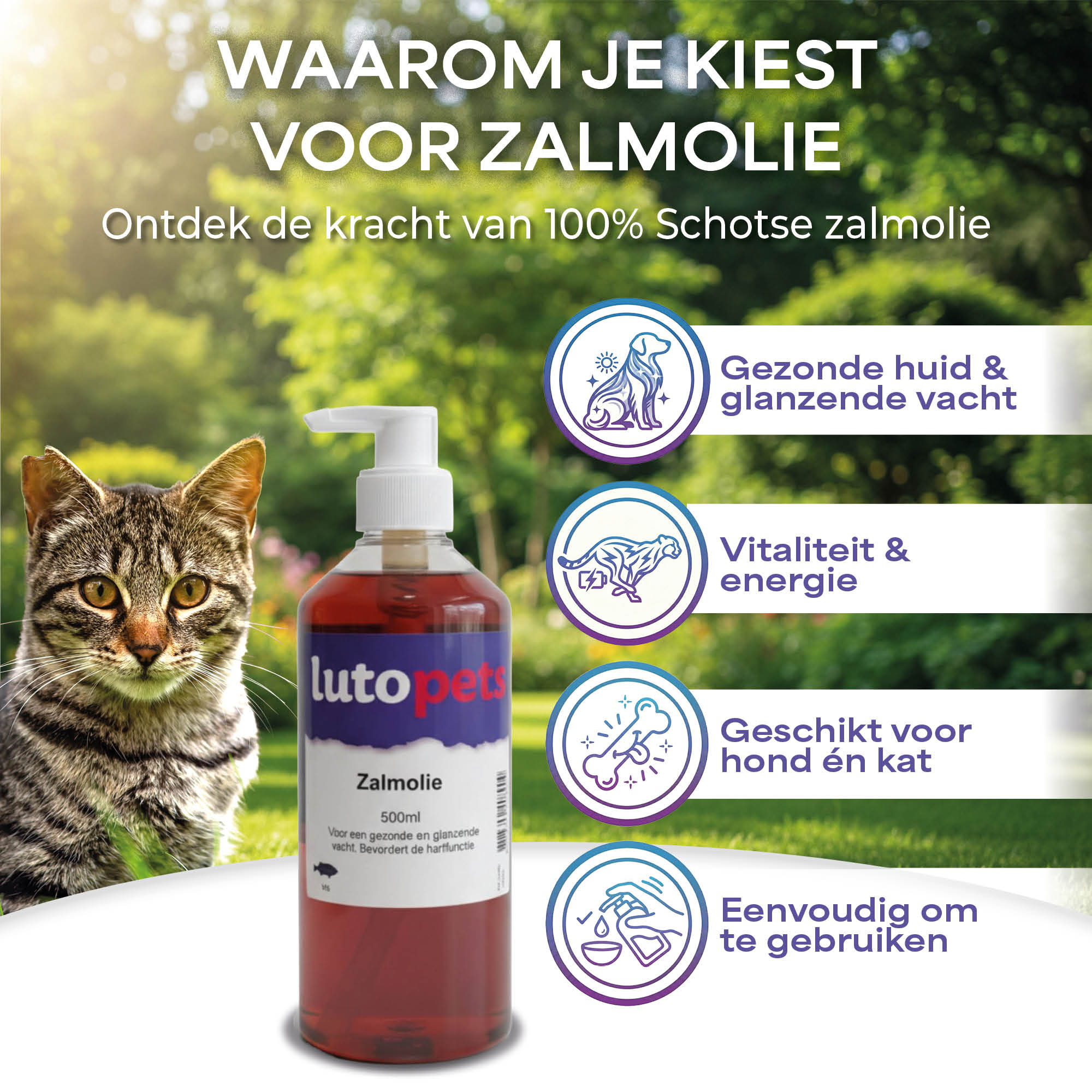 Lutopets Zalmolie 500 ml | 100% Schotse Zalm